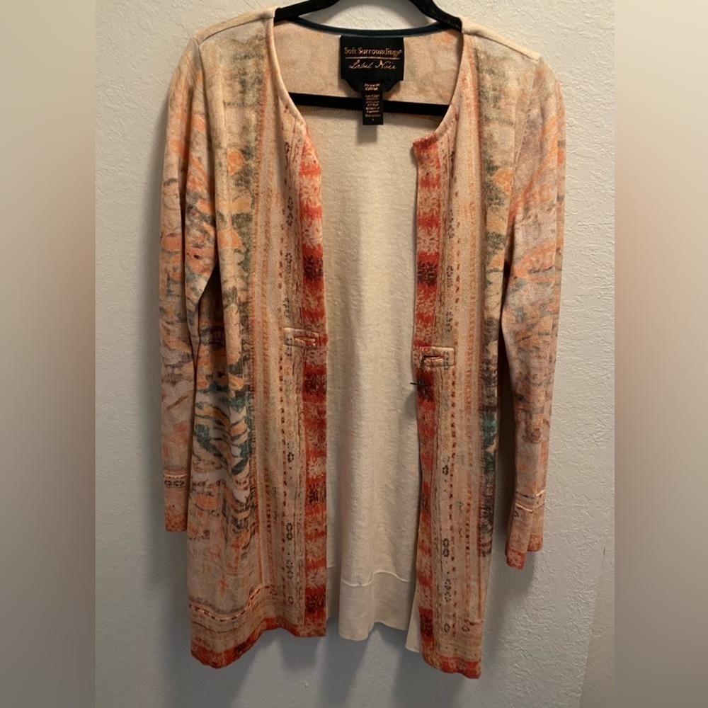 Soft Surroundings Label Noir Oushak Wool Blend Cardigan - Picture 3 of 13